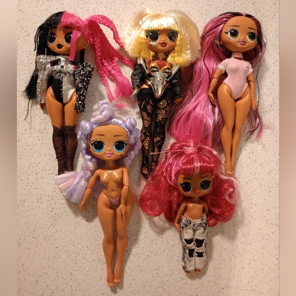 LOL Surprise Lot  Of 5 Dolls OMG Remix Rock Fame Queen Rock Metal